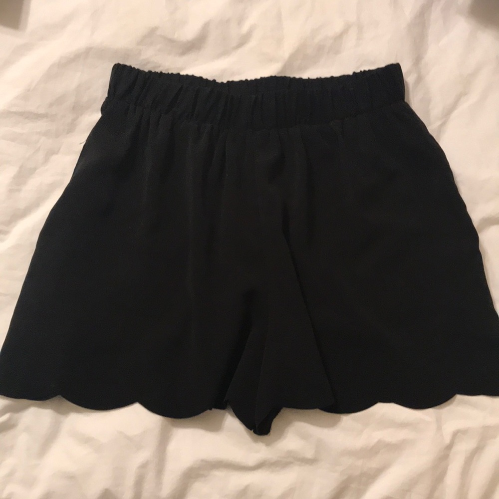Aqua scalloped shorts
